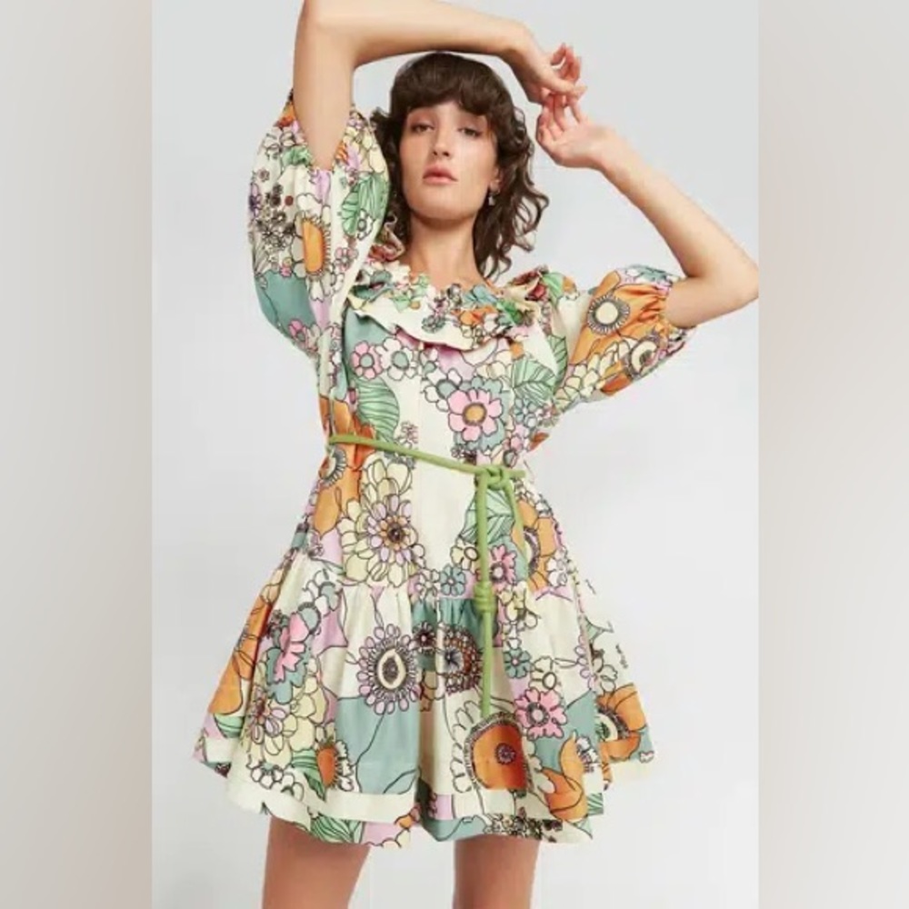 ALEMAIS FARRAH RUFFLE MINI DRESS - Picture 2 of 14